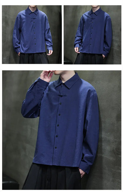 Mens Linen Shirts Casual Streetwear Long Sleeve Turn Down Collar Summer Beach Vacation Hawaiian Shirts M-5XL Plus Size Men Tops - Ellianto fashion Men's