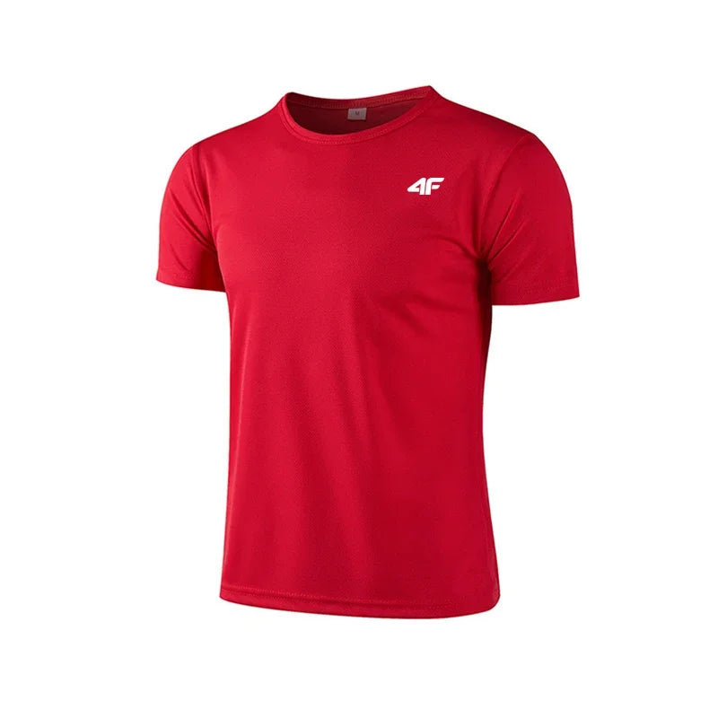 Men's Summer Exercise Trainning T-shirt High Quality Breathable Quick Dry Short Sleeved Top Marathon Gym Fitness Basketball Tees - Ellianto fashion Men's
