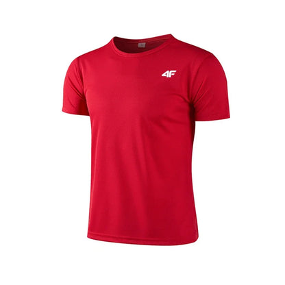 Men's Summer Exercise Trainning T-shirt High Quality Breathable Quick Dry Short Sleeved Top Marathon Gym Fitness Basketball Tees - Ellianto fashion Men's