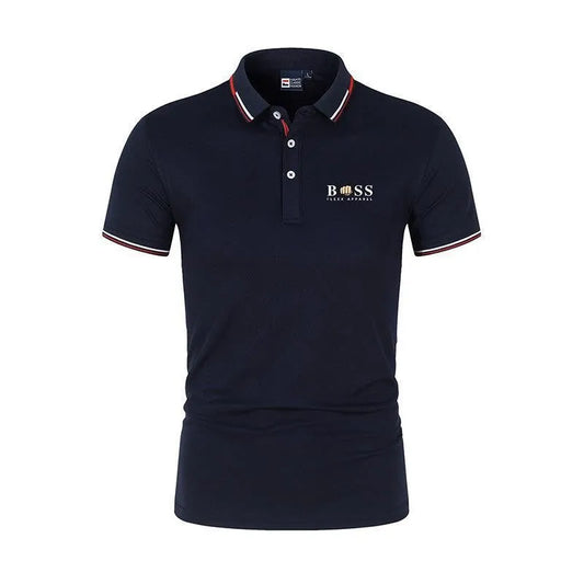 2025 New Fashion BSS FLEXX APPAREL Brand Polo Shirt Men's Summer Standing Neck Slim Fit Solid Color Breathable Casual Men's Polo - Ellianto fashion Men's
