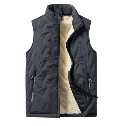 Autumn and winter fashion men's cotton vest jacket casual multifunctional plus size warm standing collar sleeveless men's top - Ellianto fashion Men's