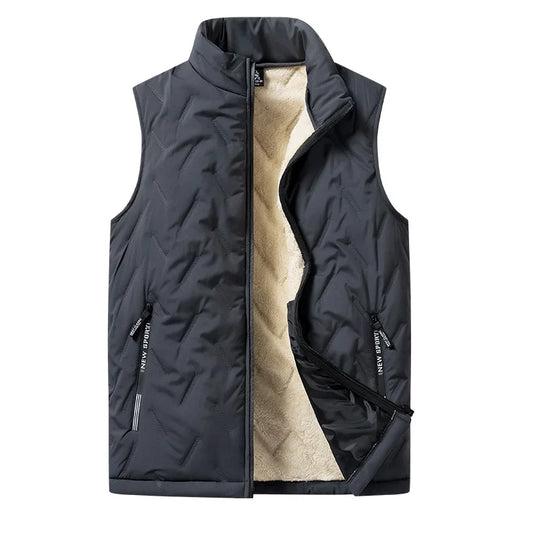 Autumn and winter fashion men's cotton vest jacket casual multifunctional plus size warm standing collar sleeveless men's top - Ellianto fashion Men's