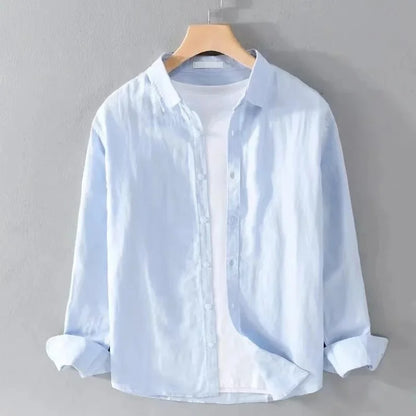 Casual Cotton-Linen Long-Sleeve Shirt – Lightweight Comfort and Timeless Style for the Modern Gentleman