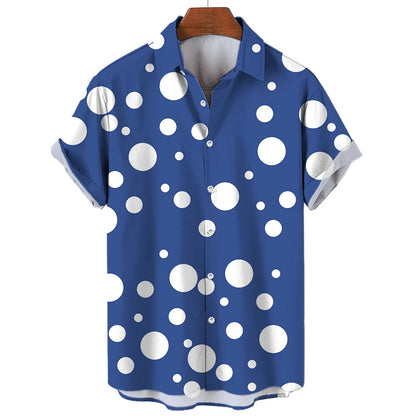 Men's Hawaiian Short Sleeve Shirt Elegant Summer Stripes Print Fashion Casual Social Oversized Y2k Harajuku Luxury Clothing Hot - Ellianto fashion Men's