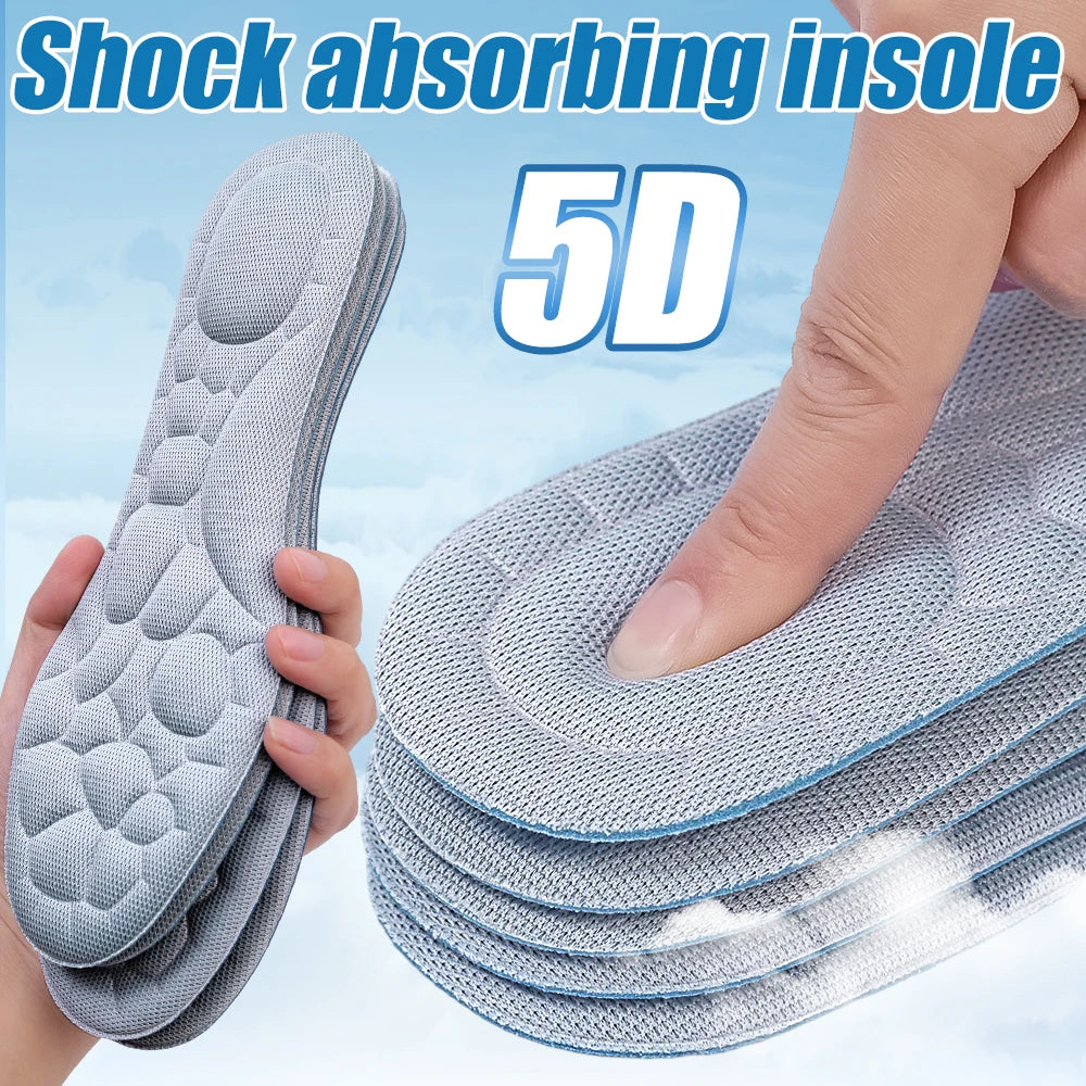 Soft 5D Massage Memory Foam Insoles for Women Men Sport Running Shoes Sole Breathable Cushion Shoe Pads Feet Orthopedic Insoles - Ellianto fashion Men's