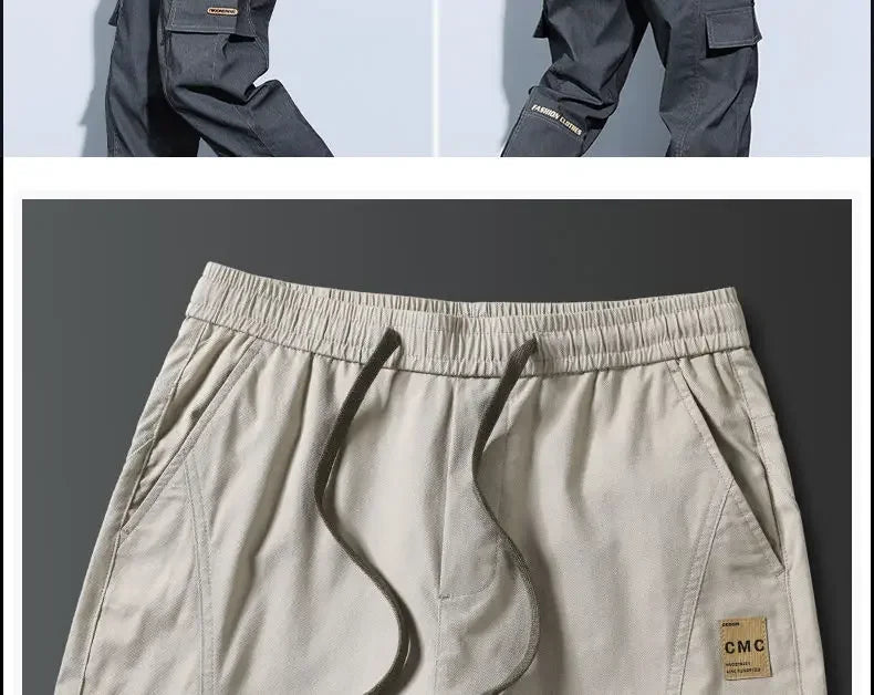 Summer Thin Men's Harajuku Cargo Pants Loose-Fit Sports Trendy Versatile Ankle-Length Casual Trousers - Ellianto fashion Men's