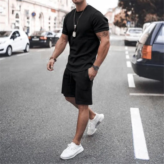 Men's Casual Sports Suit Quick Drying Short Sleeved T-shirt Loose Shorts Street Trend Two-piece Set Multi-color - Ellianto fashion Men's