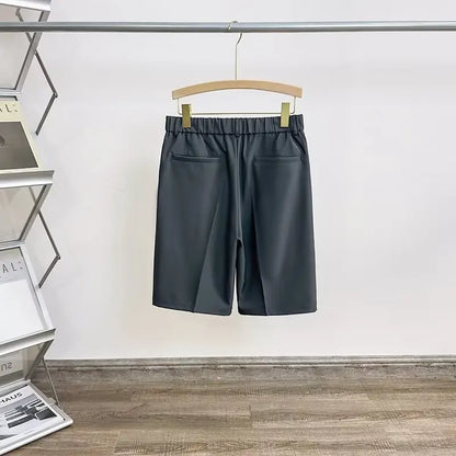 Summer Five-point Pants Short Men's Drape Fabric Casual 5 Points Mid Pants Wild Youth Loose White Suit Shorts Bermuda Masculina - Ellianto fashion Men's