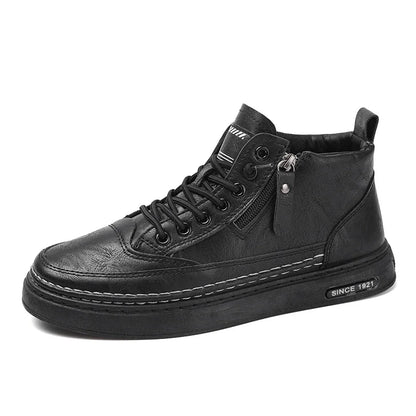 Men Boots Winter High Top Leather Shoes Fashion Cotton Shoes Fashion Ankle Boots Business Casual Outdoor Shoes Male Sneakers New - Ellianto fashion Men's
