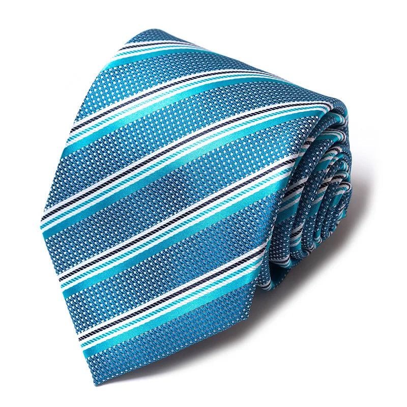 High-quality Wedding Ties For Men Fashion New Style Blue Strip Print Neckties Daily Office Apparel Accessories Gift For Man - Ellianto fashion Men's