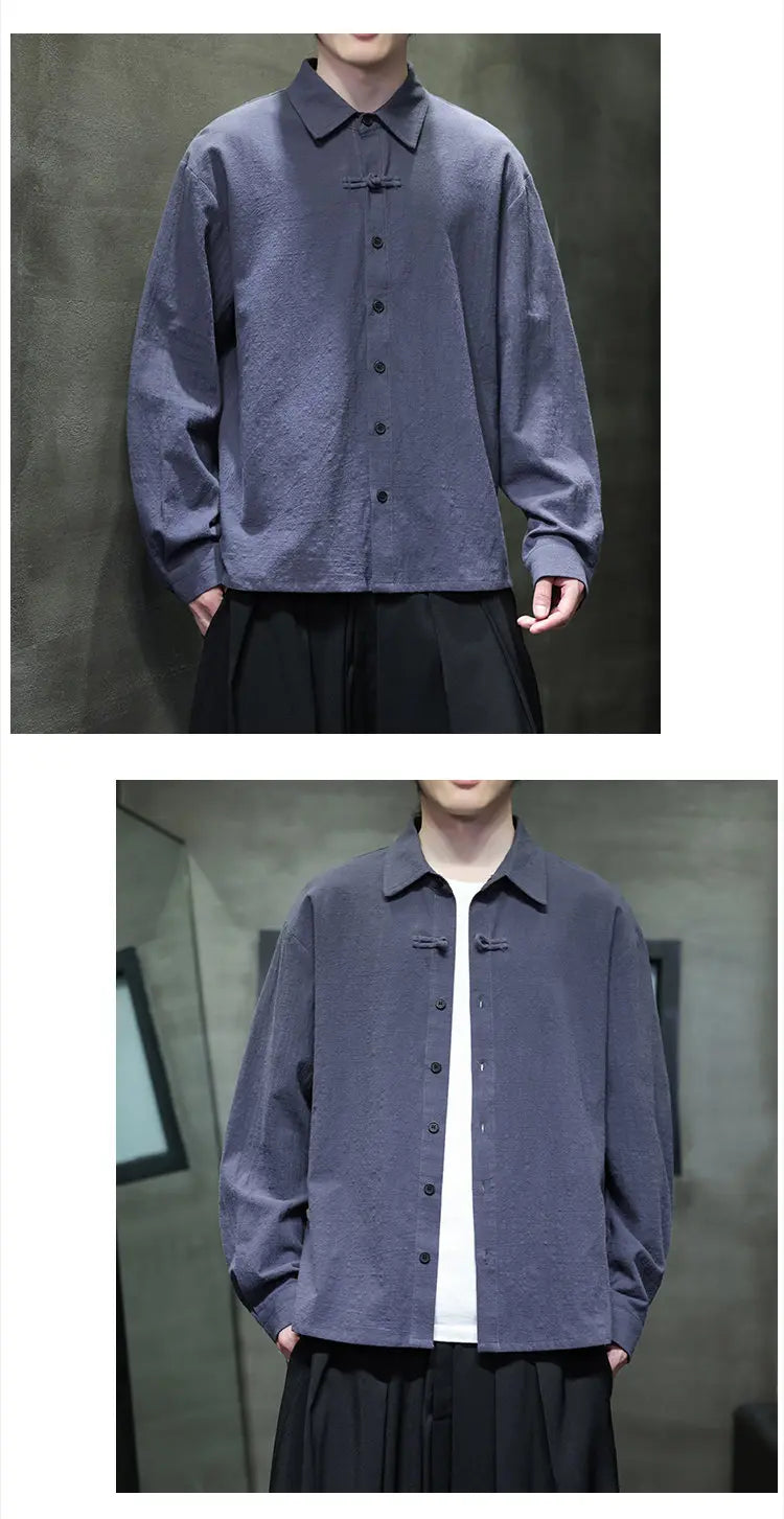 Mens Linen Shirts Casual Streetwear Long Sleeve Turn Down Collar Summer Beach Vacation Hawaiian Shirts M-5XL Plus Size Men Tops - Ellianto fashion Men's