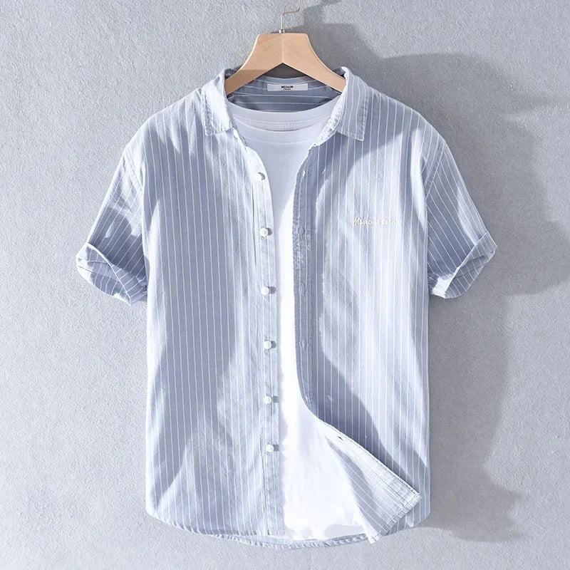 Retro Japanese-Style Short-Sleeve Shirt – Effortless Versatility and Relaxed Confidence for the Modern Man