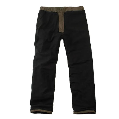 Winter Thick Fleece Casual Pants Men Cotton Hunting Tactical Baggy Cargo Pants Double Layer Warm Thermal Straight Long Trousers