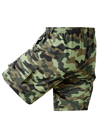 Men's Loose Cargo Shorts Multiple Pockets Sports - Inspired Casual Style Summer Running Half Pants for Outdoor Beach Fun - Ellianto fashion Men's