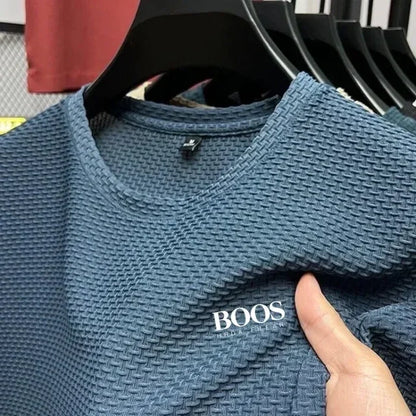 Embroidered High-quality New Men's Short Sleeved T-shirt, Cool and Breathable POLO Shirt, Business Casual, Sweat Absorbing - Ellianto fashion Men's