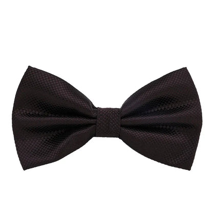 Solid Bowtie Mans Tie Solid Fashion Check Bowties Wedding Banquet Black Gold Red Green Pink Black White Classic Bow Ties For Men - Ellianto fashion Men's