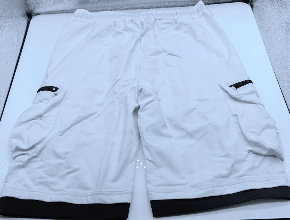 Mens Summer Cargo Shorts Cotton Workout Fitness Shorts Breathable Jogger Training Gyms Bodybuilding Multi Pocket Yellow Shorts - Ellianto fashion Men's