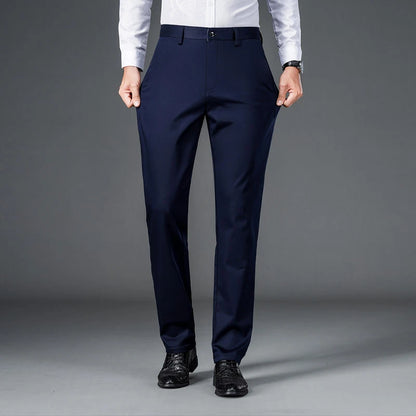 Men's lightweight business casual pants with micro elasticitymen's quick drying pantsnew straight leg office black deep bluepant - Ellianto fashion Men's