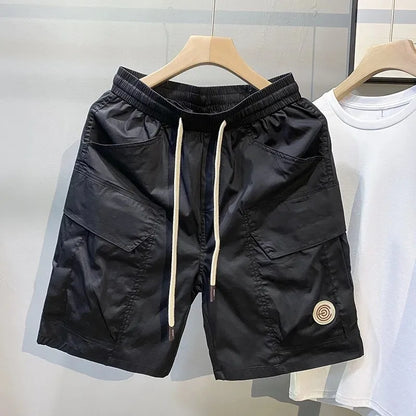 2025 Summer New Men's Workwear Thin Shorts Trendy Elastic Waist Straight-Leg Casual Pants Versatile For Various Occasions - Ellianto fashion Men's