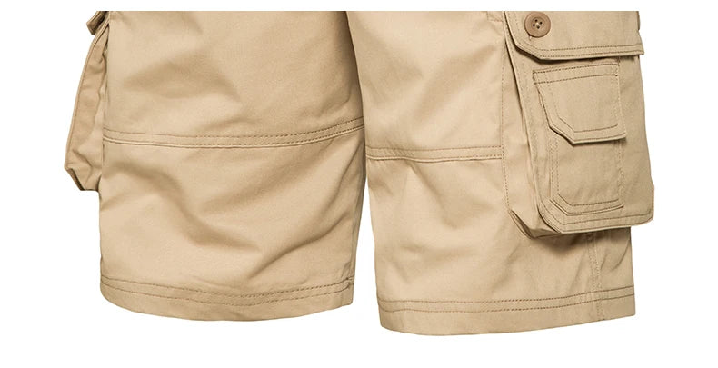 Men's Shorts Loose Large Size Multi-Pocket Overalls Summer Cotton Comfortable Nickel Pants Outdoor Casual Sports Beach Pants - Ellianto fashion Men's