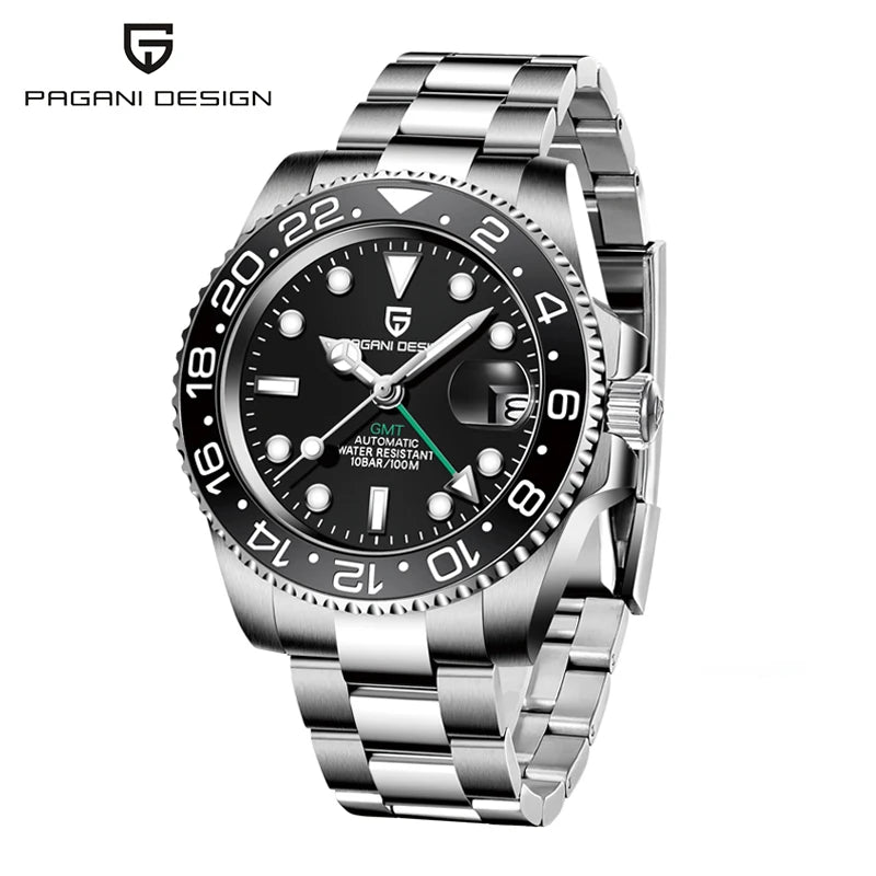 PAGANI DESIGN Automatic mechanical watch rubberstrap 100Mwaterproof night light sports outdoor casual Watch For Man reloj hombre - Ellianto fashion Men's