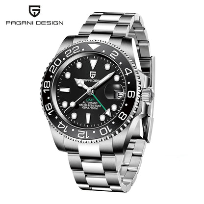 PAGANI DESIGN Automatic mechanical watch rubberstrap 100Mwaterproof night light sports outdoor casual Watch For Man reloj hombre - Ellianto fashion Men's