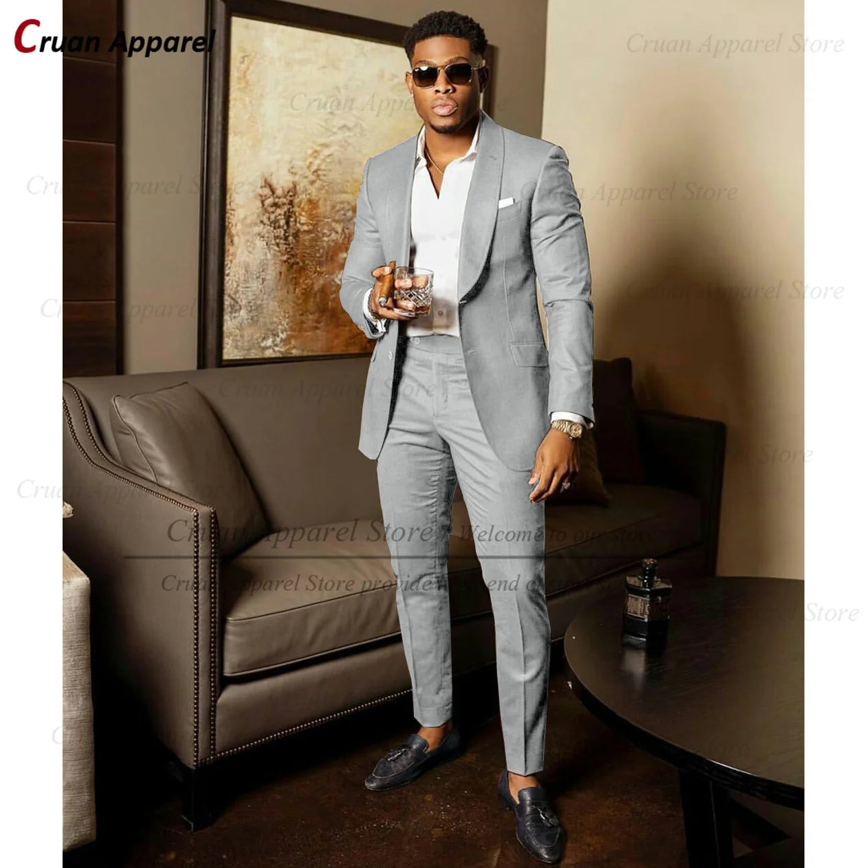 2025 Green Suits for Men Tailor-made Groom Wedding Suits Tuxedo Best Man Blazer Pants 2 Pieces Trendy Fashion Marriage Costume - Ellianto fashion Men's