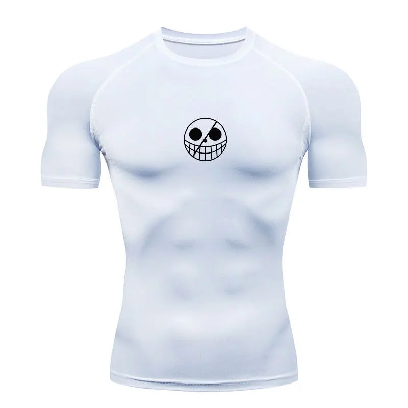 Men’s Performance Sportswear Set – Anime-Inspired Tracksuit with Compression Leggings, Gym Shorts & Rash Guard