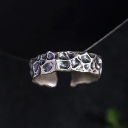 Viking Rune Symbol Rings for Men Vintage Compass Stone Meditation Ring Trendy Jewelry Gifts Open Ring Adjustable - Ellianto fashion Men's