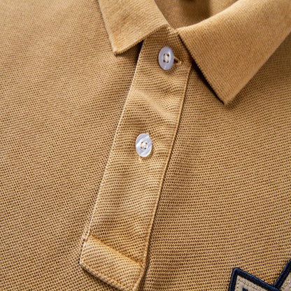 Summer Mens Polo shirts Cotton Shirts Short Sleeve Letter Embroidered Emblem Simple Shirt for Male Size M-3XL BP13205 - Ellianto fashion Men's