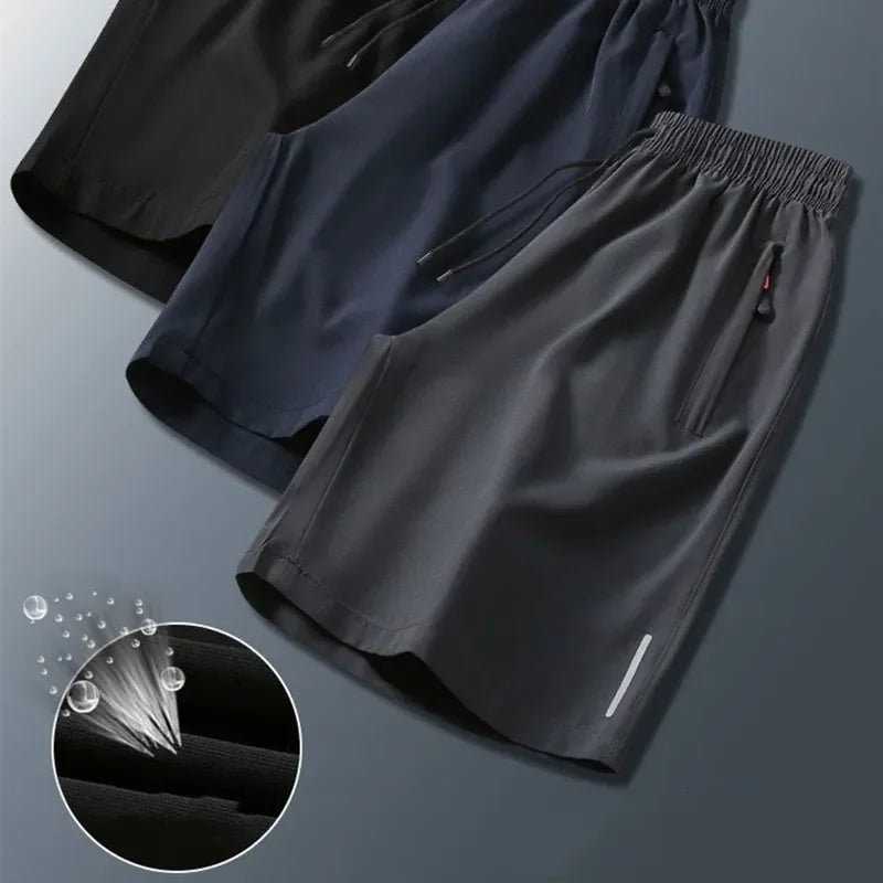 Summer Men Shorts Ice Silk Running Gym Sport Shorts Quick Dry Breathable Beach Short Pant Fitness Jogging Cool Casual Sportswear 2025 - Ellianto fashion Men's