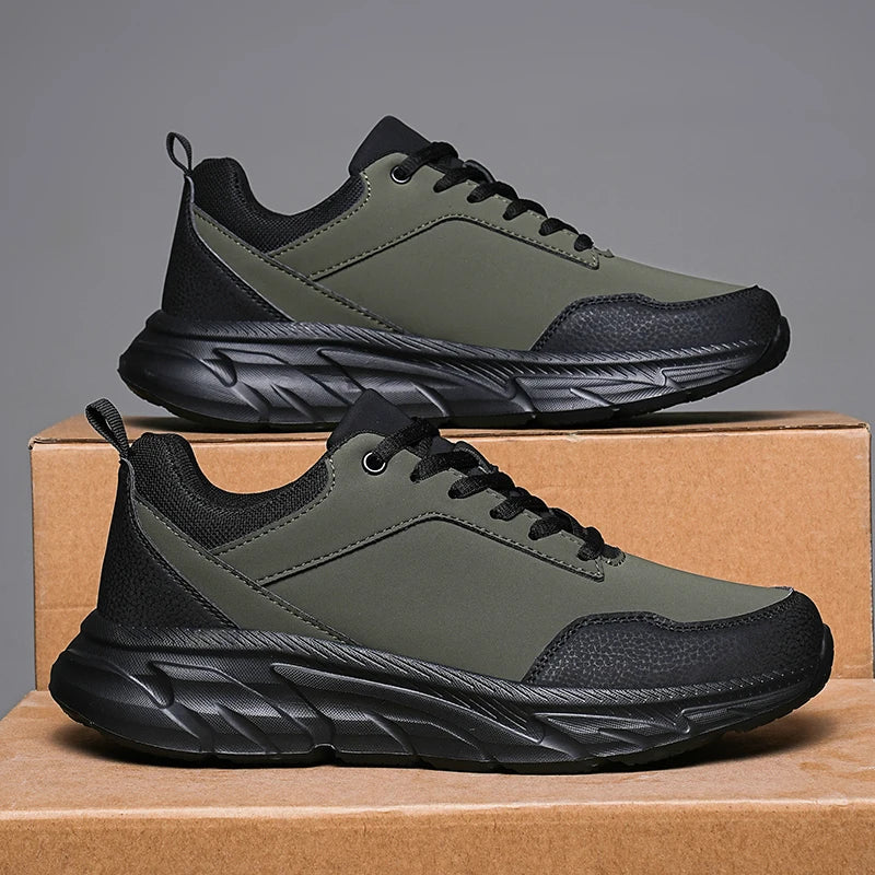 Autumn Men Sneakers Thick Soled Casual Shoes Men Cushioning Sports Shoes Outdoor Waterproof Walking Shoes Plus Size 39-48 - Ellianto fashion Men's