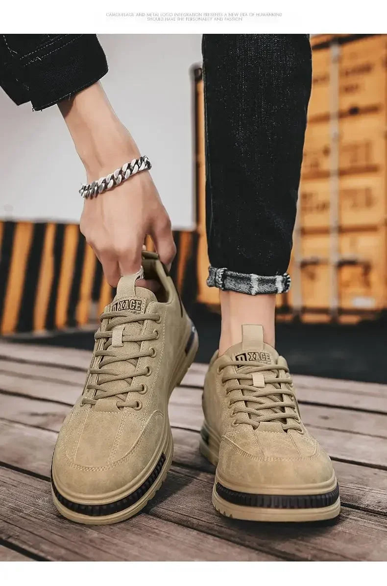 Men's new breathable labor protection shoes, men's trendy and versatile anti slip sports board shoes, workwear shoes - Ellianto fashion Men's