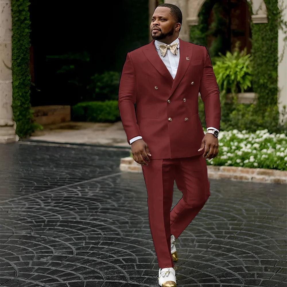 White Satin Men's Suit 2 Piece Peaked Collar Blazer Double Breasted Jacket Wedding Groom Tuxedo Elegant Men's CustomizationXS-5X - Ellianto fashion Men's