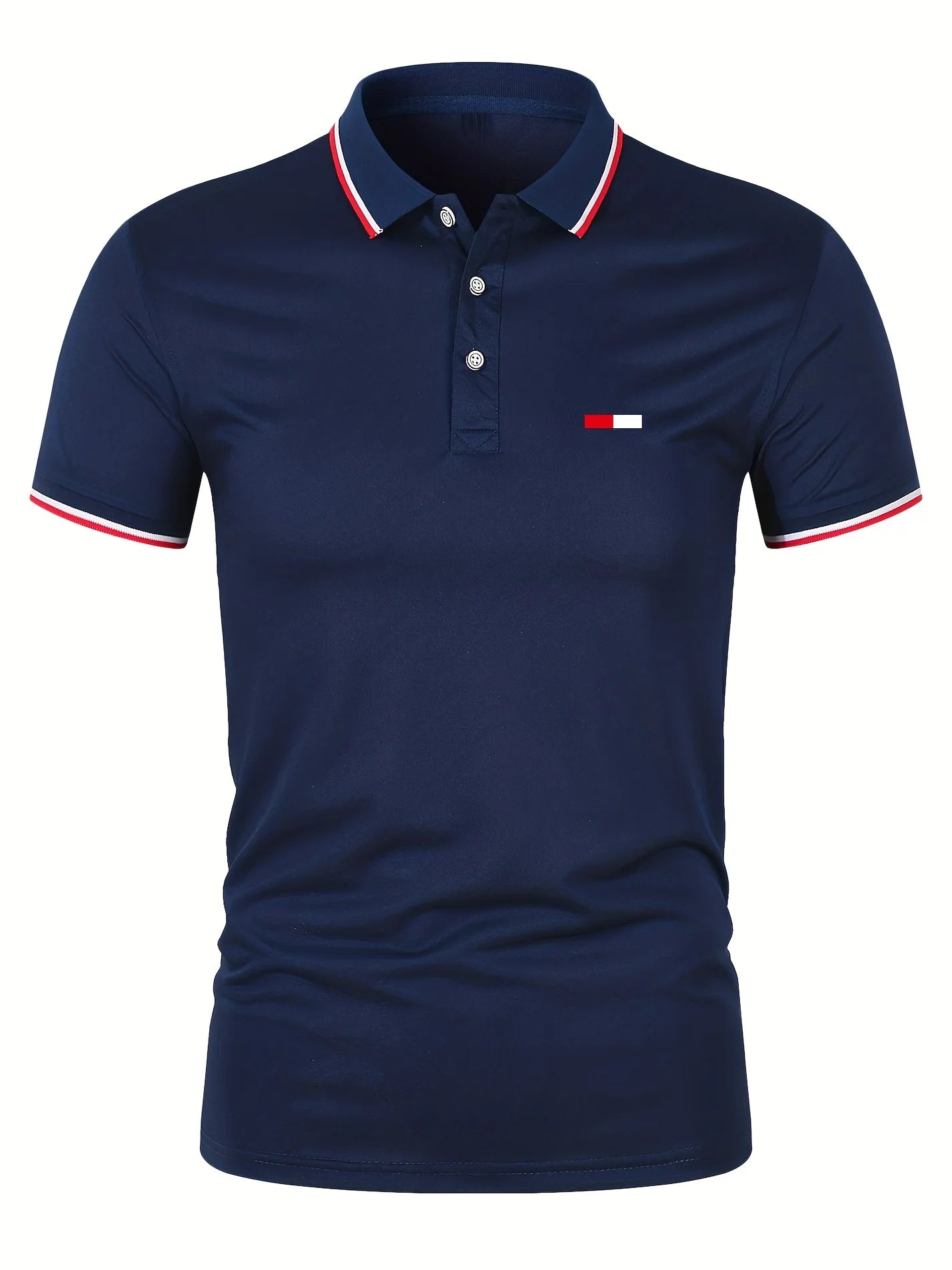 Men's 100 cotton summer casual fashion loose plus size flag pattern printed lapel short sleeved polo shirt top travel outfit - Ellianto fashion Men's