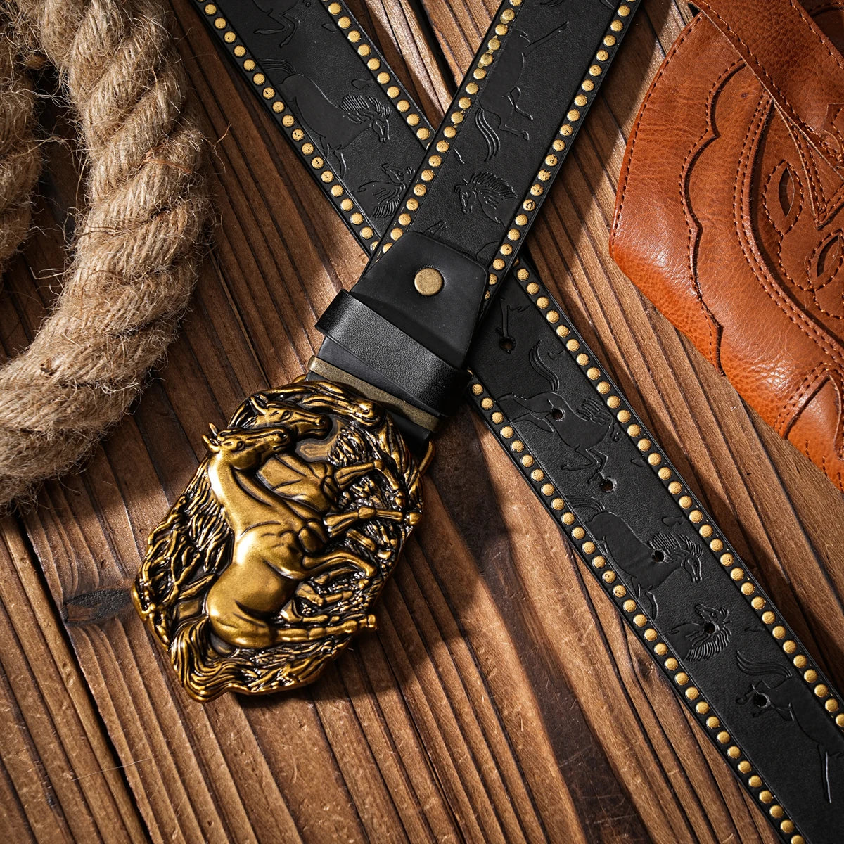 Casual, individual and retro belts, Western-style clothing accessories, metal buckles, PU belts, suitable for both men - Ellianto fashion Men's