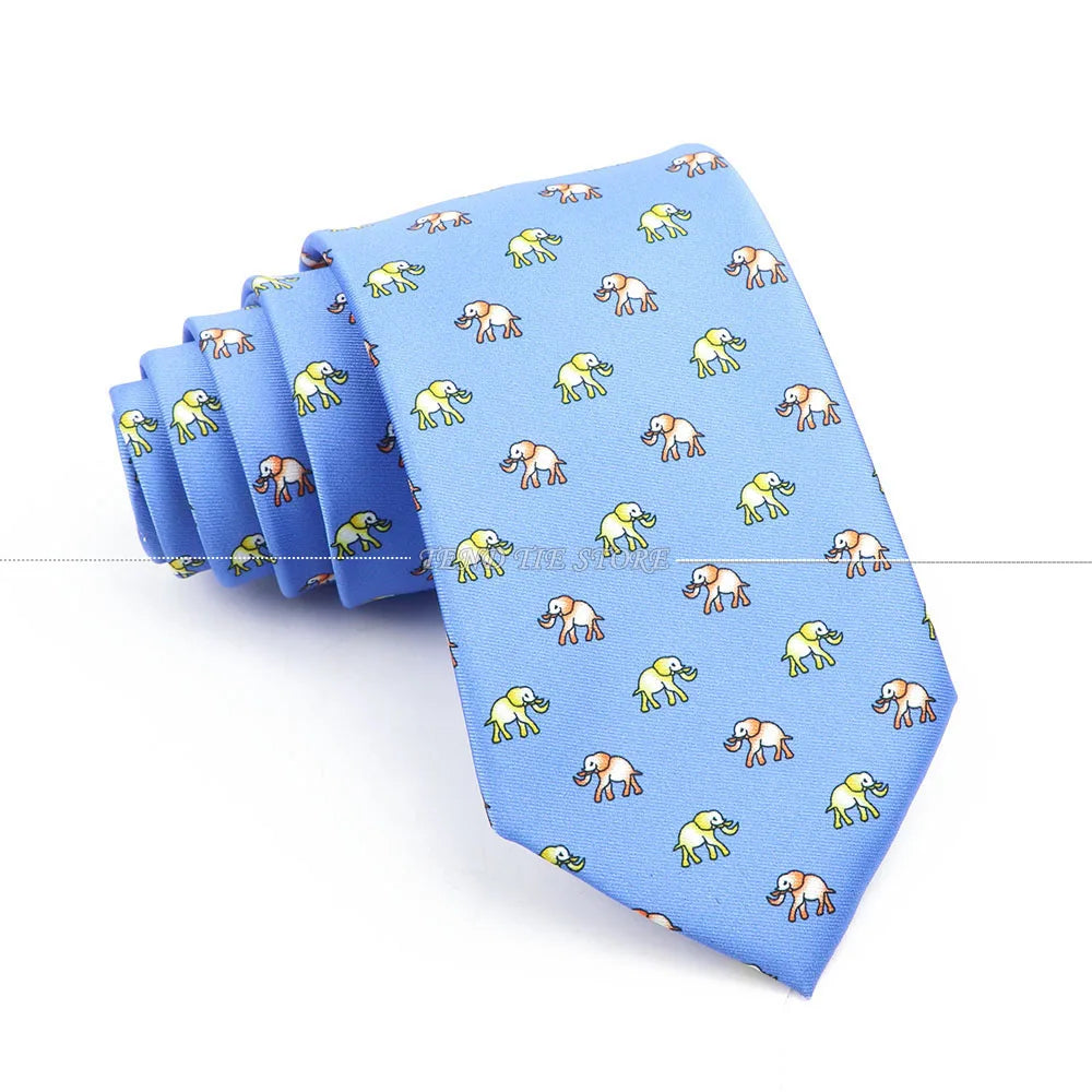 New 42 Colors Men Thin Silk Tie Soft Novelty Animal Fruit Skeleton Cravatas Casual Party Wedding Accessories Gift Free Shipping - Ellianto fashion Men's