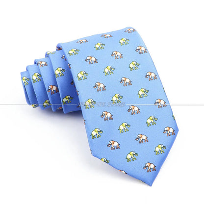 New 42 Colors Men Thin Silk Tie Soft Novelty Animal Fruit Skeleton Cravatas Casual Party Wedding Accessories Gift Free Shipping - Ellianto fashion Men's
