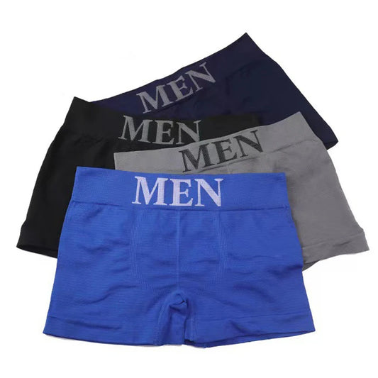 3Pcs/Lot Men's Panties Underwear Boxers Breathable Man Boxer Solid Underpants Comfortable Male Brand Shorts Black Blue Underwear - Ellianto fashion Men's
