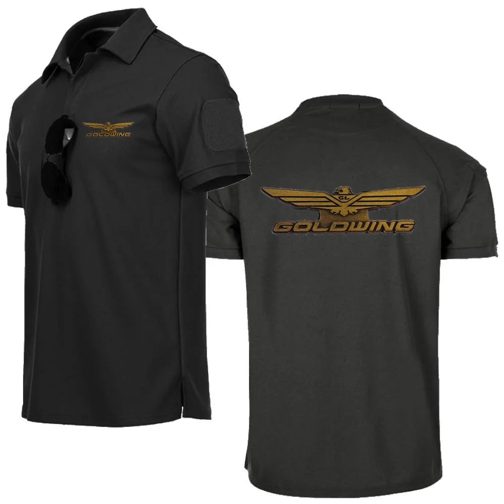 Men Polo Short Sleeve POLOS Sports Fitness Shirts T-Shirt Mesh Tshirt Goldwing GL1800 Japan Motocycles Lapel Tops Tee POLOS - Ellianto fashion Men's