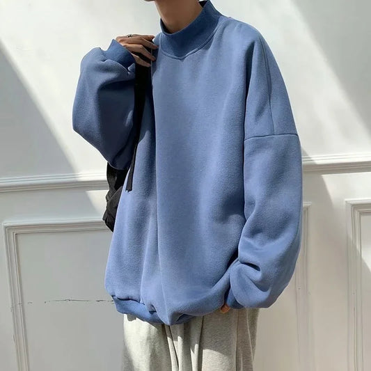 Men’s Warm Sweatshirt – Cozy, Minimalist Korean-Japanese Streetwear for Effortless Style and Everyday Comfort