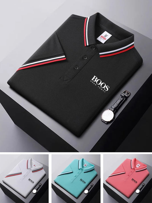 2025 Men's New Summer Embroidery Business Casual Short Sleeved POLO Shirt Fashion Short Sleeved Cool Breathable Top Polo Shirt - Ellianto fashion Men's