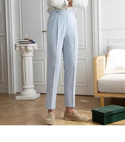High-quality Harajuku Slim Fit Men's Pants Trendy Brand Draped Suit Casual Trousers Smooths Your Silhouette Small Feet - Ellianto fashion Men's