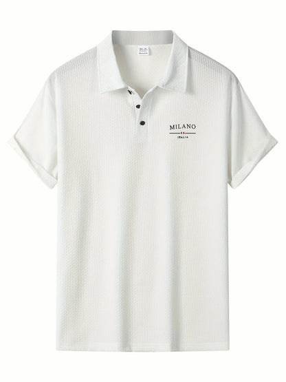 Men's Polo shirt, summer thin lapel short-sleeved, fashionable printed S314MILANO youth casual versatile top - Ellianto fashion Men's