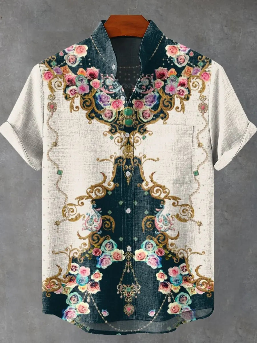 Vintage 3D Floral Printed Shirt – Lightweight Comfort and Effortless Casual Style for the Modern Gentleman