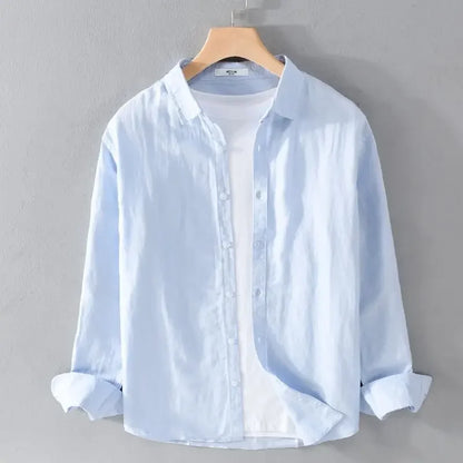 Casual Cotton-Linen Long-Sleeve Shirt – Lightweight Comfort and Timeless Style for the Modern Gentleman