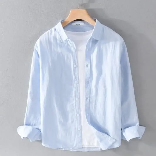 Casual Cotton-Linen Long-Sleeve Shirt – Lightweight Comfort and Timeless Style for the Modern Gentleman