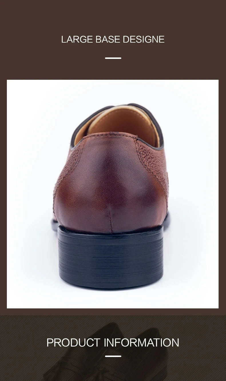 Formal Men's Shoes Fashion Style Men Italian Shoe High Quality Dress Oxfords Handmade Office Party Genuine Leather Business Shoe - Ellianto fashion Men's