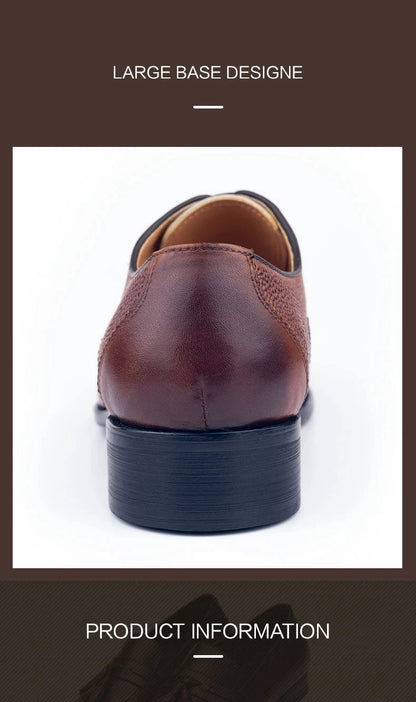 Formal Men's Shoes Fashion Style Men Italian Shoe High Quality Dress Oxfords Handmade Office Party Genuine Leather Business Shoe - Ellianto fashion Men's