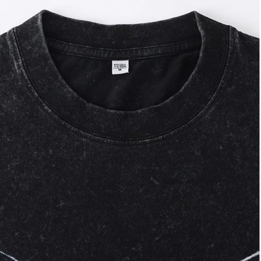 Set Washed American Men's T-Shirt Summer Vintage Short Sleeve Couples' Top NO 23 Jor dan 100% Cotton Hip Hop T-Shirts Oversized - Ellianto fashion Men's